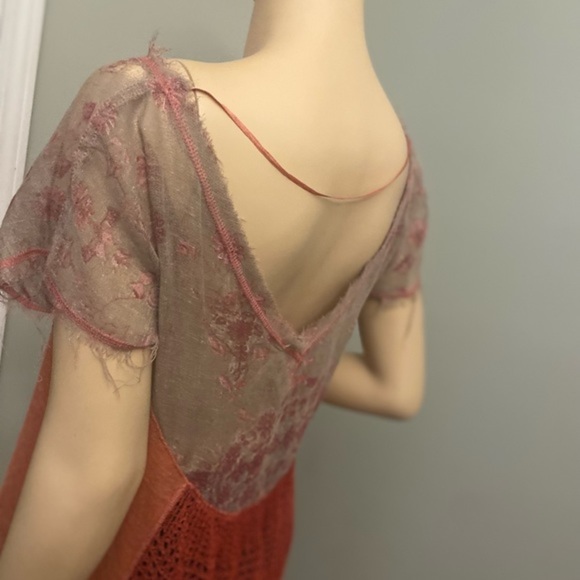 Bohemian 70’s style crochet Top by FREE PEOPLE 6 for $36 - Picture 3 of 8